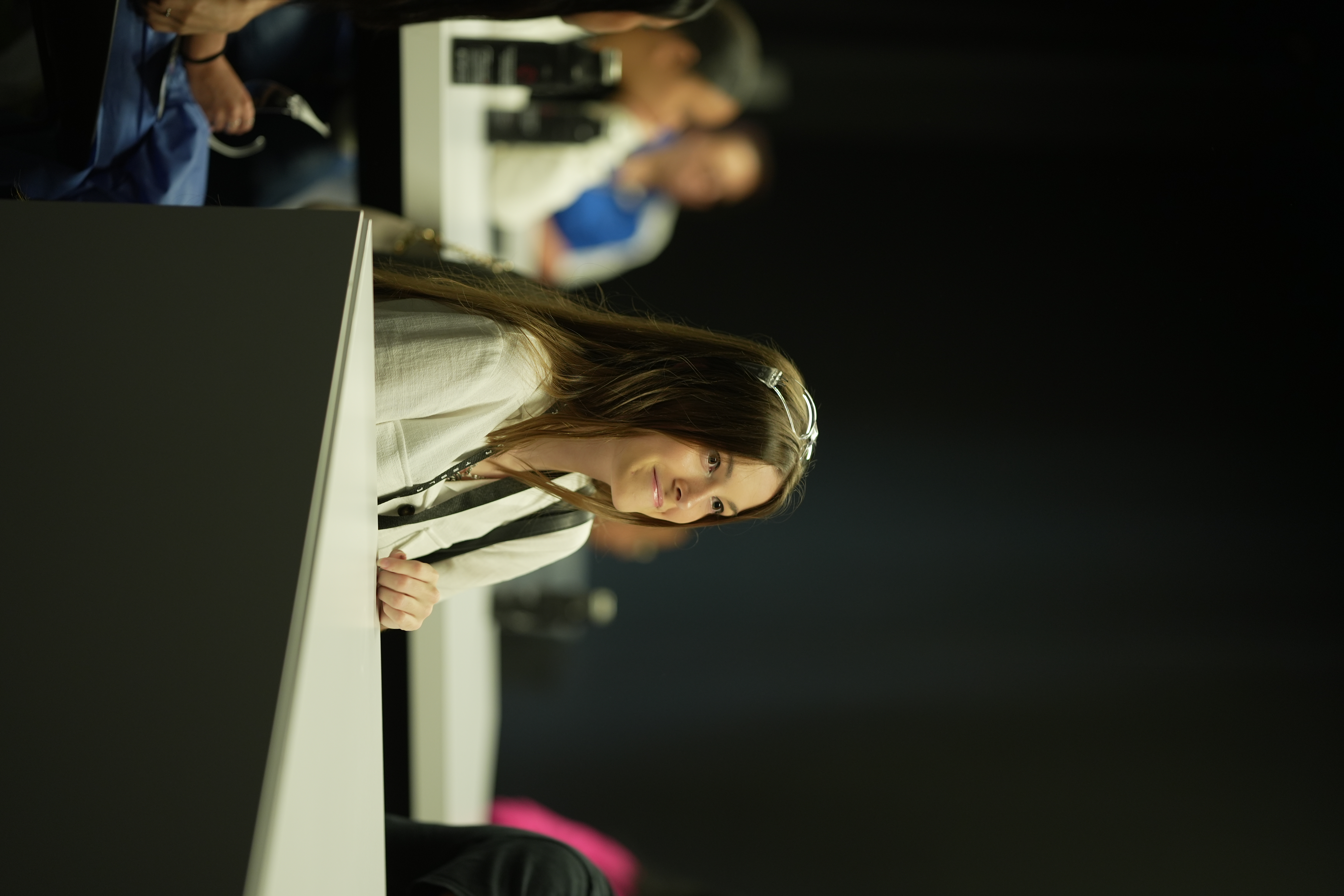 A learner listening during a class session